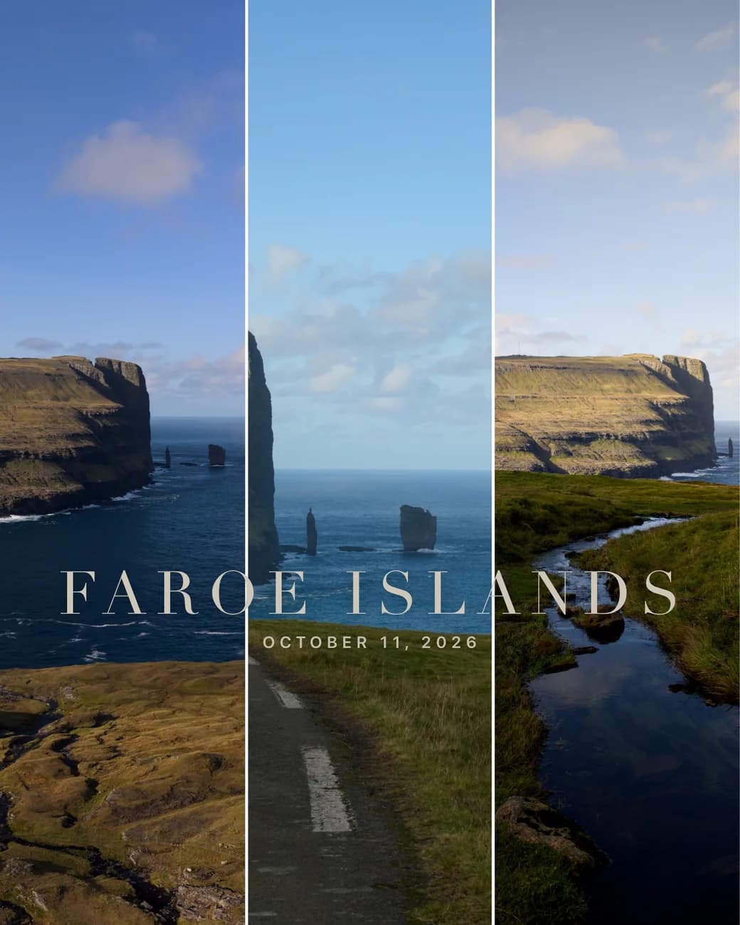 A cover titled Faroe Islands, set across three photos